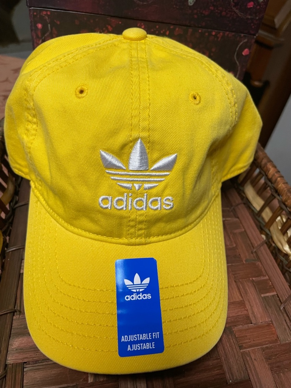 adidas Bright Yellow Trefoil Baseball Cap with White Logo